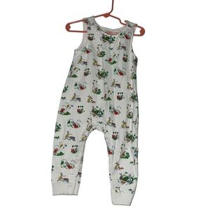 Baby Boden White Romper with bunnies garden Design 18-24m